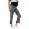 imageSHENHE Womens Maternity Jeans Over Belly High Waist Raw Hem Comfy Stretch Jean Denim PantsMedium Grey