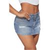 imageSHENHE Womens Ripped Low Rise Zip Fly Denim Skirt Sexy Y2k Vintage Jean Mini SkirtLight Wash