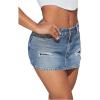 imageSHENHE Womens Ripped Low Rise Zip Fly Denim Skirt Sexy Y2k Vintage Jean Mini SkirtMedium Wash