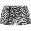 imageSHENHE Womens Sexy Animal Print Low Rise Y2k Shorts Lace Up Hot Pants Rave Booty ShortsBlack and White