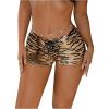 imageSHENHE Womens Sexy Animal Print Low Rise Y2k Shorts Lace Up Hot Pants Rave Booty ShortsYellow