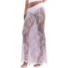 imageSHENHE Womens Sheer Lace Maxi Skirt Sexy See Through Fishtail High Waist Y2k Long Coverup SkirtsWhite