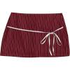 imageSHENHE Womens Striped Low Waist Mini Skirt Y2k Tie Front Bodycon Skirts with ShortsBurgundy