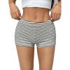 imageSHENHE Womens Striped Shorts Low Rise Bodycon Cute Mini Shorts Summer Casual ShortsBlack White