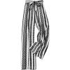 imageSHENHE Womens Striped Wide Leg Geo Print Boho Pants Belted Loose Flowy Palazzo PantsBlack and White