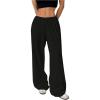 imageSHENHE Womens Wide Leg Pants Casual Drawstring Y2k Low Rise Lounge Pants Loose TrousersBlack