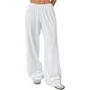 imageSHENHE Womens Wide Leg Pants Casual Drawstring Y2k Low Rise Lounge Pants Loose TrousersWhite