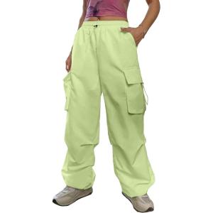 imageSHENHE Womens Baggy Loose Cargo Pants Drawstring Waist Joggers Long TrousersMustard Yellow