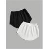 imageSHENHE Womens 2 Pack Shirt Extender Adjustable Layering Fake Top Lower Sweep Skirt Half Length Mini SkirtsBlack and White