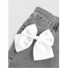imageSHENHE Womens Bow Jeans Skirt Ruffle Hem A Line Denim Mini Casual Summer Jean SkirtGrey