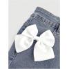 imageSHENHE Womens Bow Jeans Skirt Ruffle Hem A Line Denim Mini Casual Summer Jean SkirtLight Wash
