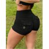 imageSHENHE Womens High Waist Booty Shorts Butt Lifting Rave Hot Pants Scrunch Ruched ShortsBlack