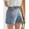 imageSHENHE Womens High Waisted Denim Skort Wrap Hem Asymmetrical Jean Mini Skirt ShortsBlue