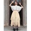 imageSHENHE Womens Lace Trim Layered Mesh Tulle Skirt High Waist Asymmetrical Long Goth SkirtApricot