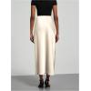 imageSHENHE Womens Satin Maxi Skirts High Waisted A Line Long Skirts Elegant Office SkirtsBeige