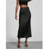 imageSHENHE Womens Satin Maxi Skirts High Waisted A Line Long Skirts Elegant Office SkirtsBlack