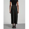 imageSHENHE Womens Satin Maxi Skirts High Waisted A Line Long Skirts Elegant Office SkirtsBlack