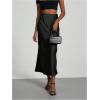 imageSHENHE Womens Satin Maxi Skirts High Waisted A Line Long Skirts Elegant Office SkirtsBlack