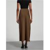 imageSHENHE Womens Satin Maxi Skirts High Waisted A Line Long Skirts Elegant Office SkirtsCoffee Brown
