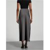 imageSHENHE Womens Satin Maxi Skirts High Waisted A Line Long Skirts Elegant Office SkirtsDark Grey