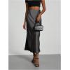 imageSHENHE Womens Satin Maxi Skirts High Waisted A Line Long Skirts Elegant Office SkirtsDark Grey