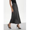 imageSHENHE Womens Satin Maxi Skirts High Waisted A Line Long Skirts Elegant Office SkirtsDark Grey