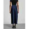 imageSHENHE Womens Satin Maxi Skirts High Waisted A Line Long Skirts Elegant Office SkirtsDeep Blue
