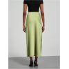 imageSHENHE Womens Satin Maxi Skirts High Waisted A Line Long Skirts Elegant Office SkirtsMint Green