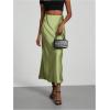 imageSHENHE Womens Satin Maxi Skirts High Waisted A Line Long Skirts Elegant Office SkirtsMint Green
