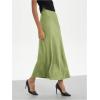imageSHENHE Womens Satin Maxi Skirts High Waisted A Line Long Skirts Elegant Office SkirtsMint Green