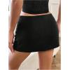imageSHENHE Womens Sexy Low Rise Mini Skirt Y2k Zip Up Pencil Bodycon Short Going Out SkirtBlack