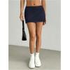 imageSHENHE Womens Sexy Low Rise Mini Skirt Y2k Zip Up Pencil Bodycon Short Going Out SkirtDeep Blue