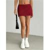 imageSHENHE Womens Sexy Low Rise Mini Skirt Y2k Zip Up Pencil Bodycon Short Going Out SkirtRed