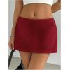 imageSHENHE Womens Sexy Low Rise Mini Skirt Y2k Zip Up Pencil Bodycon Short Going Out SkirtRed