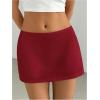 imageSHENHE Womens Sexy Low Rise Mini Skirt Y2k Zip Up Pencil Bodycon Short Going Out SkirtRed