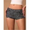 imageSHENHE Womens Sparkly Sequin Shorts Sexy Low Rise Y2k Party Rave Hot Pants Booty ShortsBlack