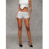 imageSHENHE Womens Sparkly Sequin Shorts Sexy Low Rise Y2k Party Rave Hot Pants Booty ShortsWhite