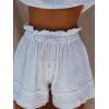 imageSHENHE Womens Summer Paper Bag Shorts High Waisted Wide Leg Tie Front Causal ShortsWhite