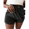 imageSHENHE Womens Vintage Mini Denim Skorts Wrap Overlay Irregular Stretchy Cargo ShortsBlack