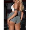 imageSHENHE Womens Vintage Mini Denim Skorts Wrap Overlay Irregular Stretchy Cargo ShortsYellow and Blue
