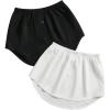 imageSHENHE Womens 2 Pack Shirt Extender Adjustable Layering Fake Top Lower Sweep Skirt Half Length Mini SkirtsBlack and White