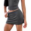 imageSHENHE Womens Sexy Low Rise Mini Skirt Y2k Zip Up Pencil Bodycon Short Going Out SkirtGrey