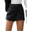 imageSHENHE Womens Elegant Knot Side High Waisted Wrap Skort Twisted Mini Skirt ShortsBlack