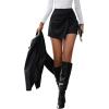 imageSHENHE Womens Elegant Knot Side High Waisted Wrap Skort Twisted Mini Skirt ShortsBlack