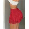 imageSHENHE Womens Floral Lace Mini Skirt Y2k Low Waist Ruffle Hem Fairycore Layered SkirtRed