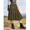 imageSHENHE Womens High Rise Tiered Frill Ruffled Flowy Loose A Line Midi SkirtArmy Green