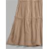 imageSHENHE Womens High Rise Tiered Frill Ruffled Flowy Loose A Line Midi SkirtKhaki