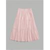 imageSHENHE Womens High Rise Tiered Frill Ruffled Flowy Loose A Line Midi SkirtLight Pink