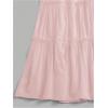 imageSHENHE Womens High Rise Tiered Frill Ruffled Flowy Loose A Line Midi SkirtLight Pink
