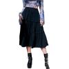 imageSHENHE Womens High Rise Tiered Frill Ruffled Flowy Loose A Line Midi SkirtSolid Black